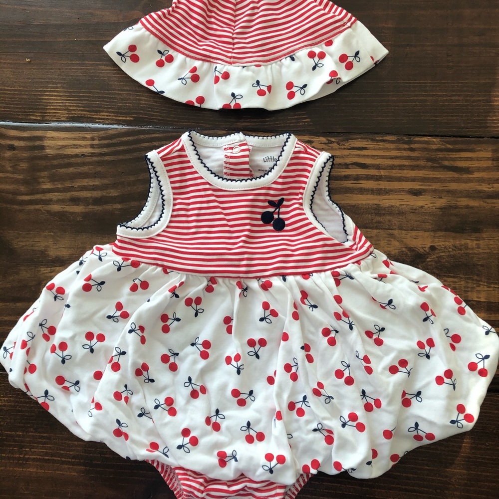 Bubble Cherry Onesie and Hat